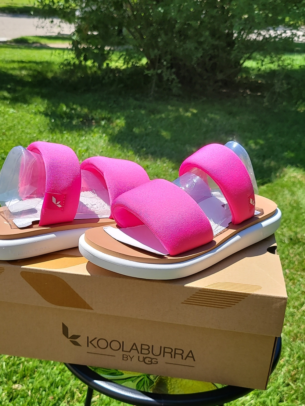 Koolaburra Adult Pink Triple-Strap Slide Sandals